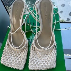 Bottega Veneta Cream Mesh Heels